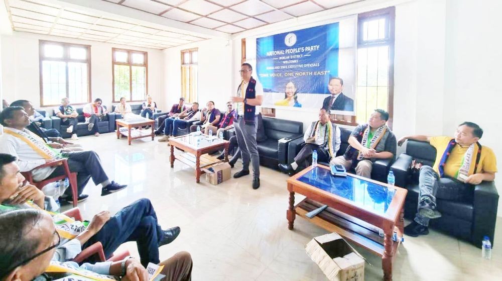 NPP Nagaland State President, Dr Andrew Ahoto Sema addressing the consultative meeting held at Tourist Lodge, Noklak Town on August 24. (Photo Courtesy: NPP Nagaland)